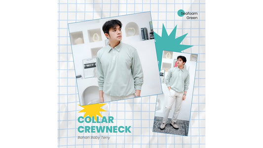 cowo menggunakan collar crewneck