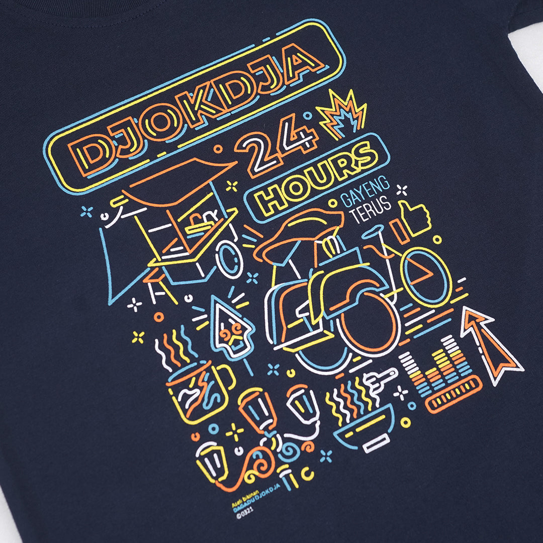 Dagadu Kaos Djokdja Neon - Navy
