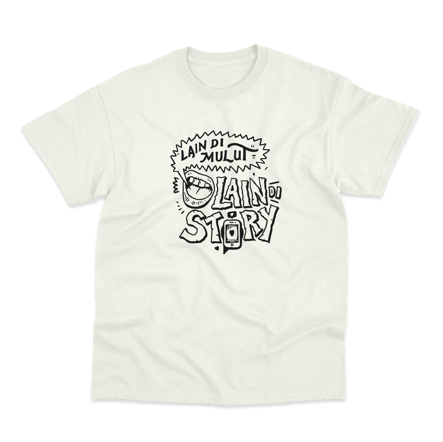 Kaos Dagadu - Lain di mulut lain di story - Putih