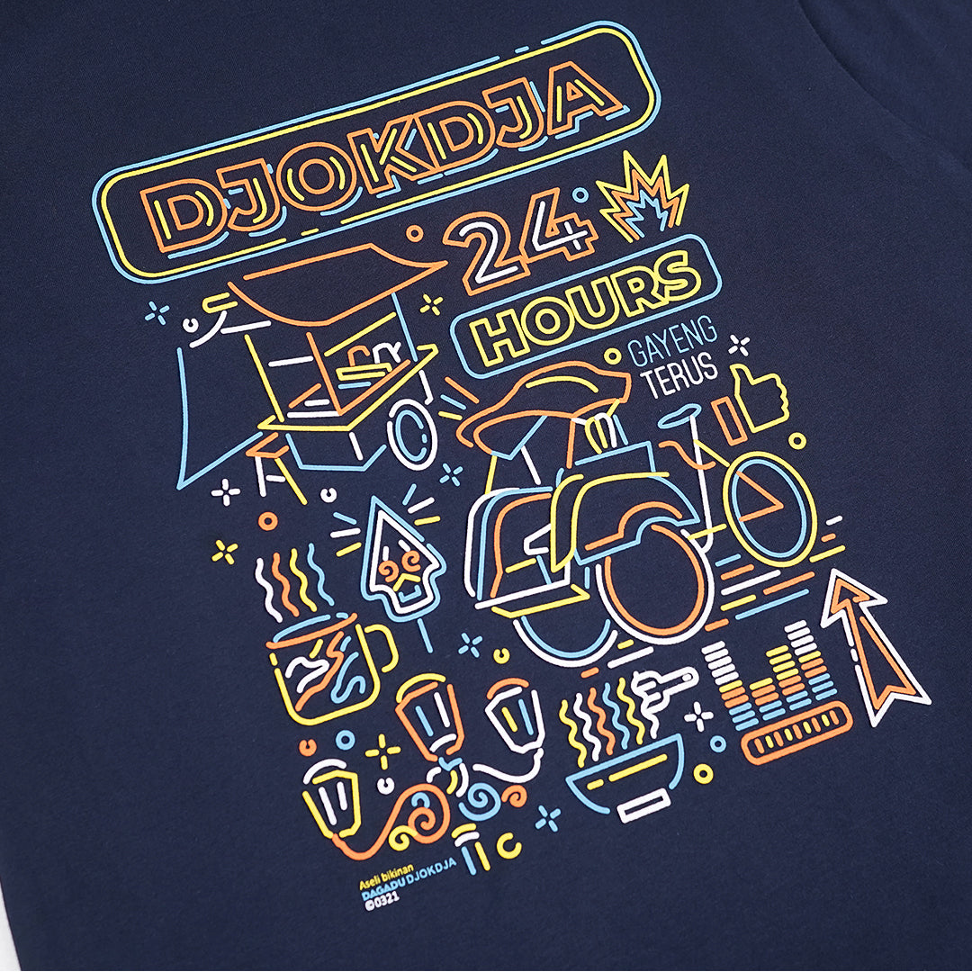 Dagadu Kaos Djokdja Neon - Navy