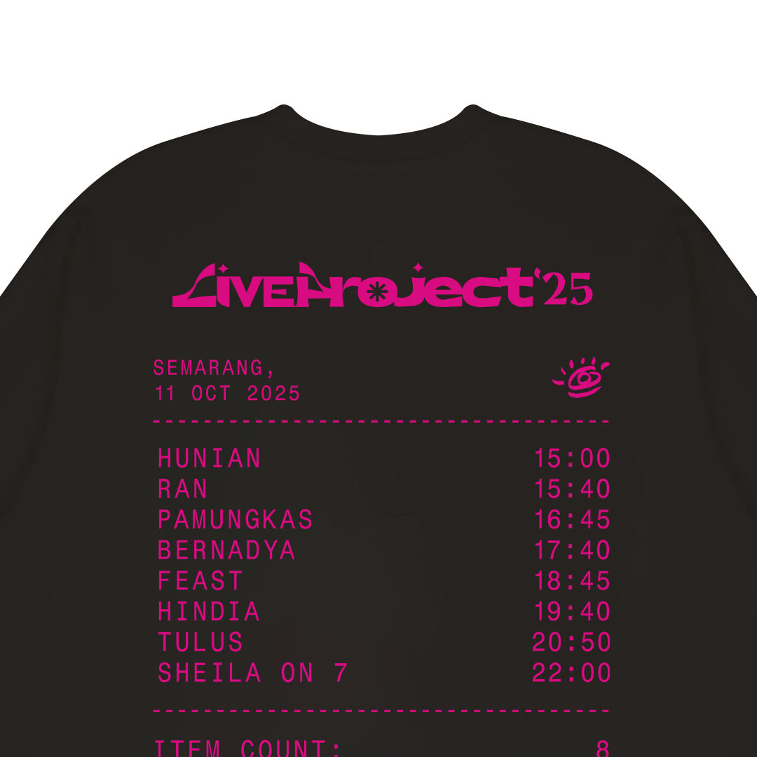 Boxy T-shirt Merch Live Project x Dagadu Livepro Nota - Hitam