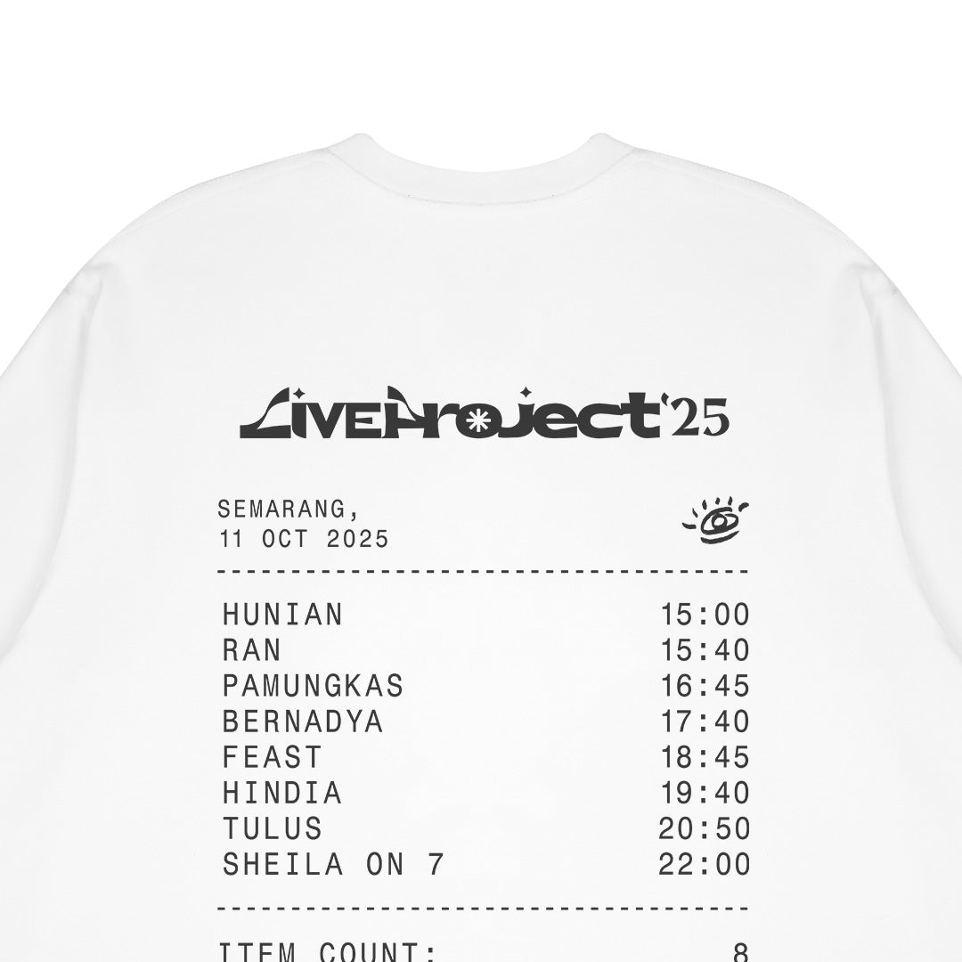 Boxy T-shirt Merch Live Project x Dagadu Livepro Nota - Off White