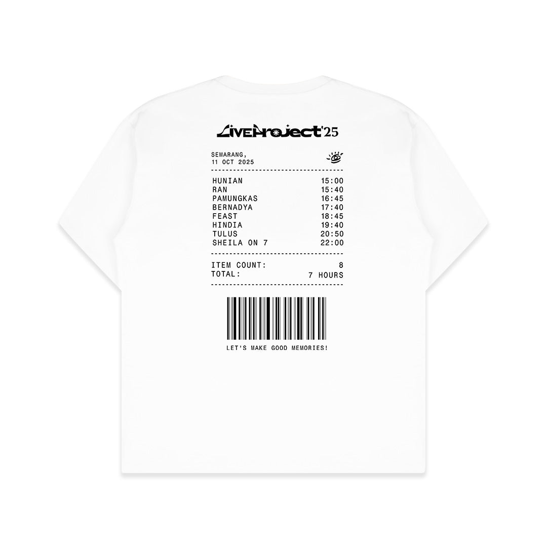 Boxy T-shirt Merch Live Project x Dagadu Livepro Nota - Off White
