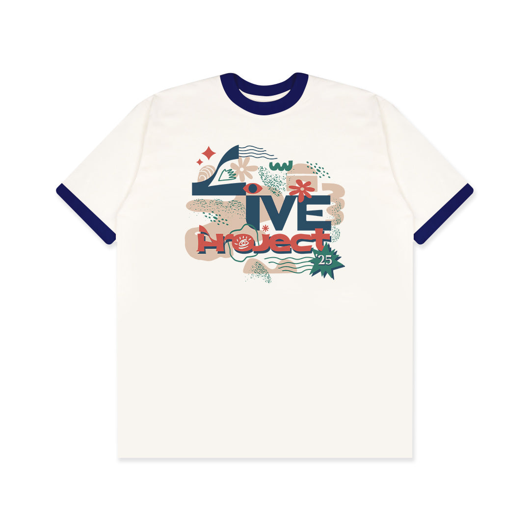 Ringger Tee Merch Live Project x Dagadu - Broken White Rib Navy