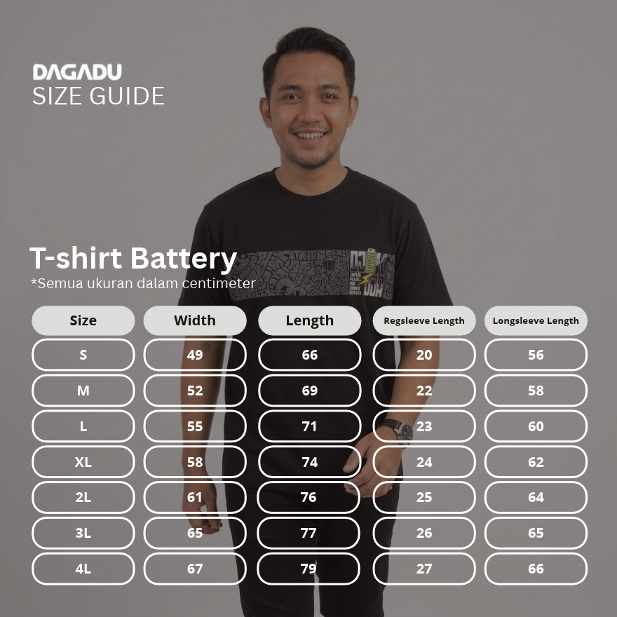 Dagadu Kaos Pria Lengan Panjang Reguler Battery Cotton Combed 24S