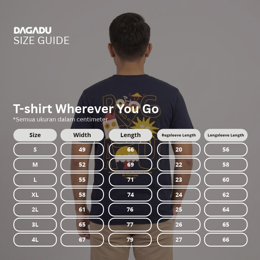 Dagadu Kaos Pria Lengan Pendek Reguler Wherever You Go Cotton Combed 24S