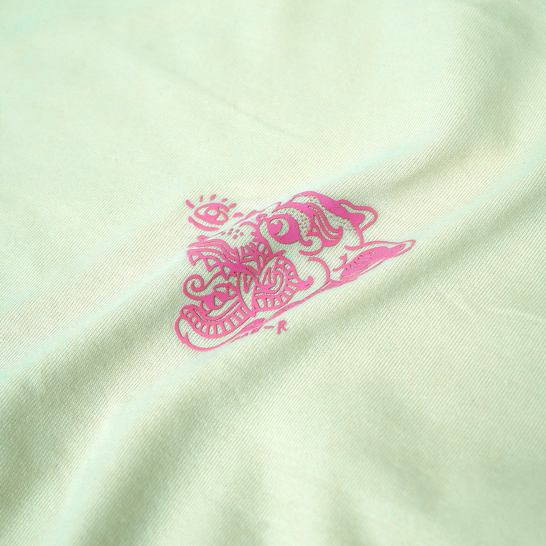 Dagadu Kaos Ringer Tee Rawr - Lime Cream
