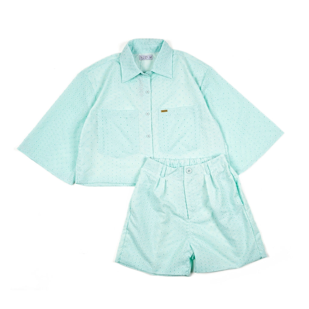 One Set Crop Top XCIV Katun Bordir