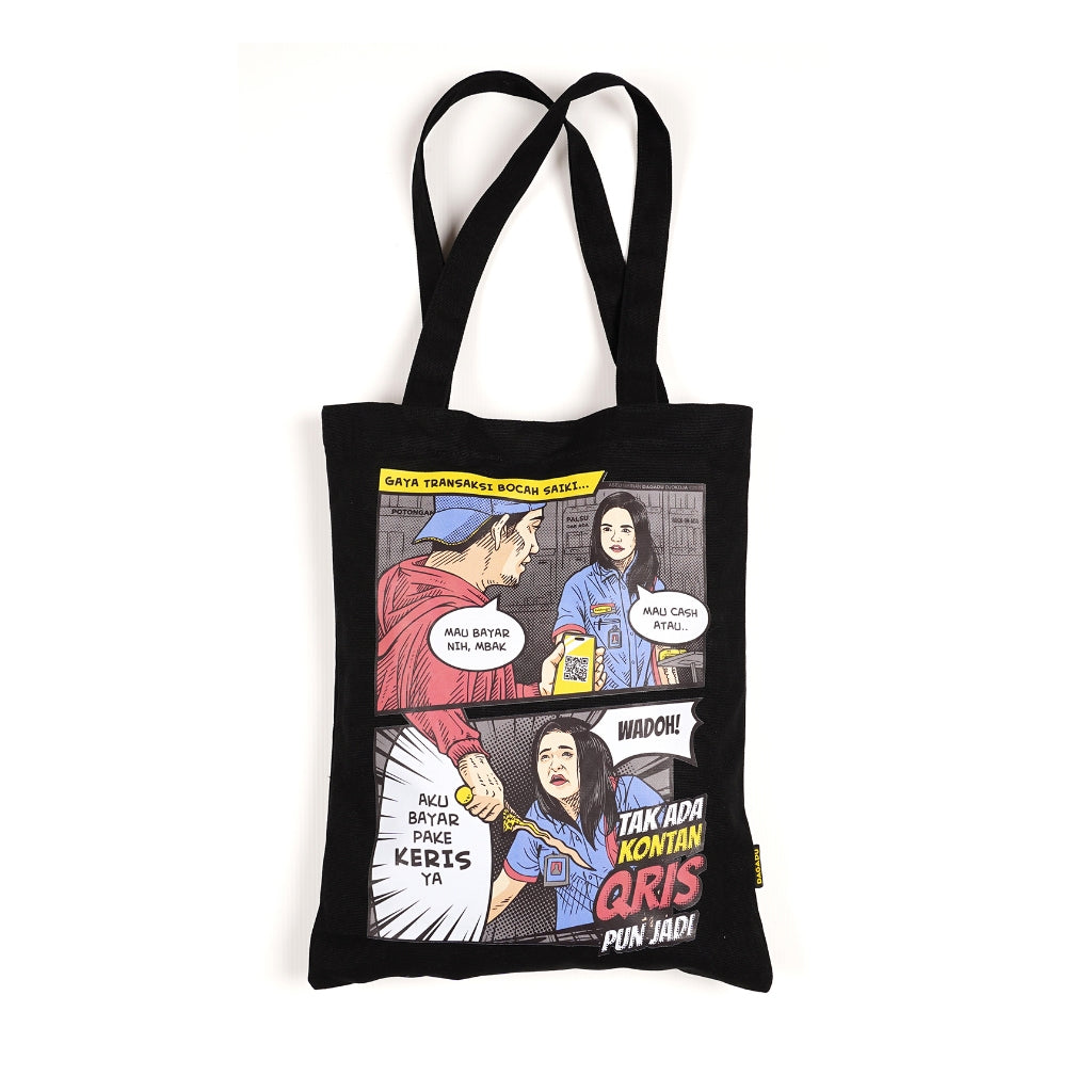 Dagadu Totebag Bagpak Keris - Hitam