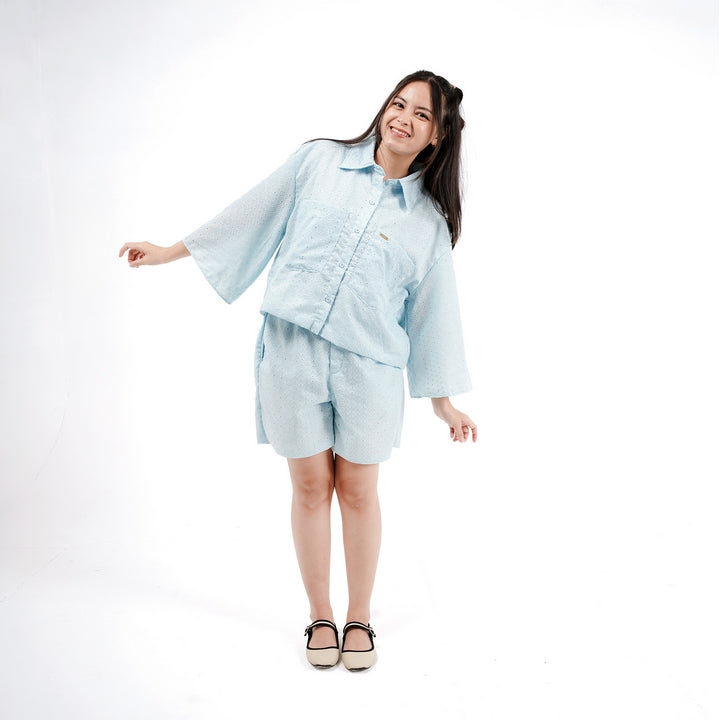 One Set Crop Top XCIV Katun Bordir