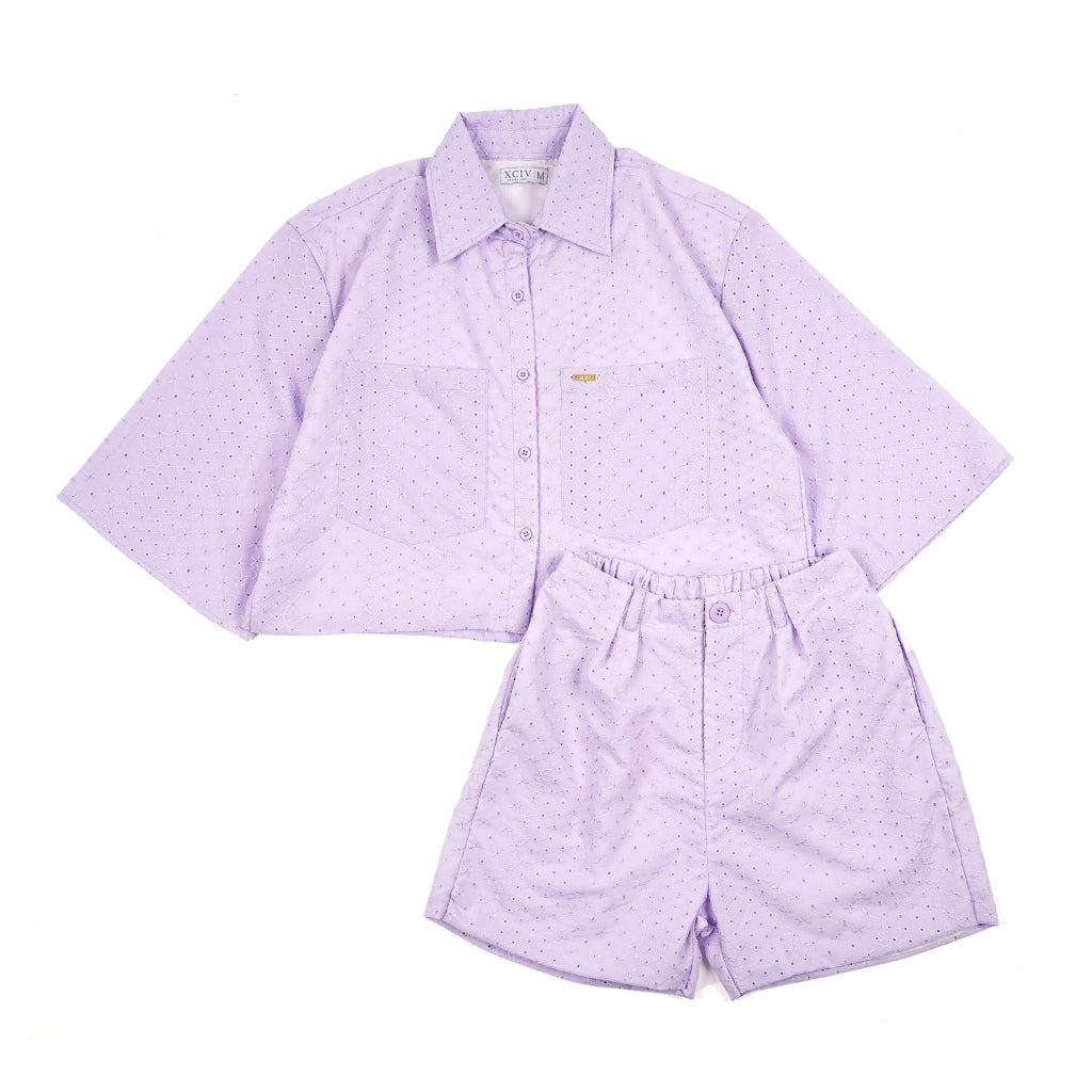 One Set Crop Top XCIV Katun Bordir