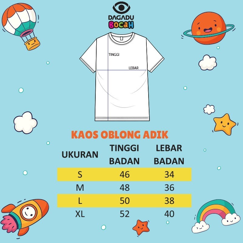 Dagadu Kaos Anak Usia 0-7 Tahun Yoyojoyo - Toffee