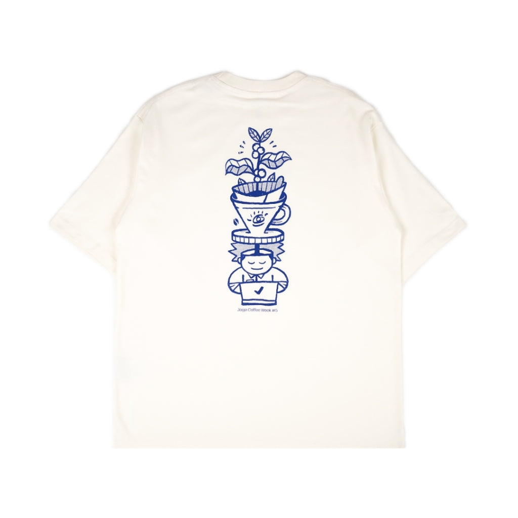 T-shirt Oversize Merch Jogja Coffee Week #5 x Dagadu Ngopi Dulu - Off White