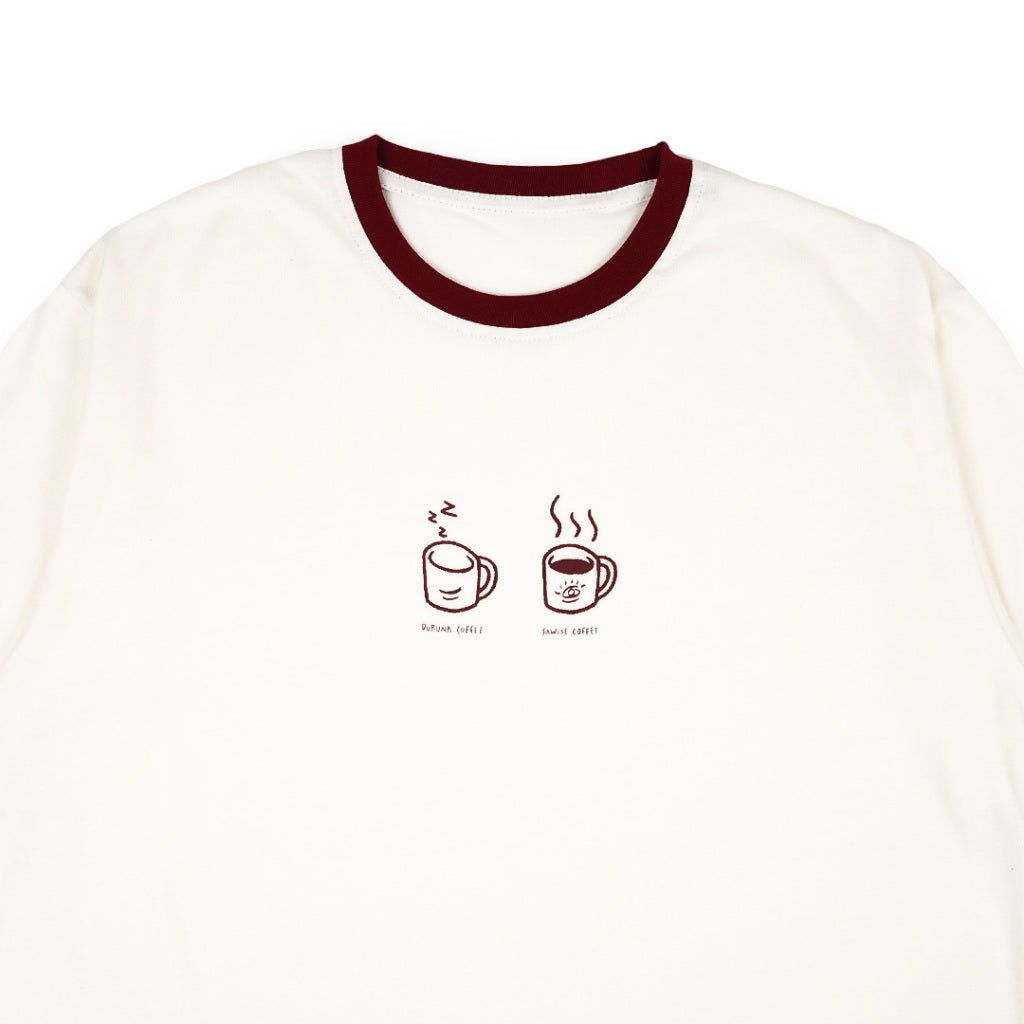 Ringer Tee Merch Jogja Coffee Week #5 x Dagadu Sawise Coffee - Off White