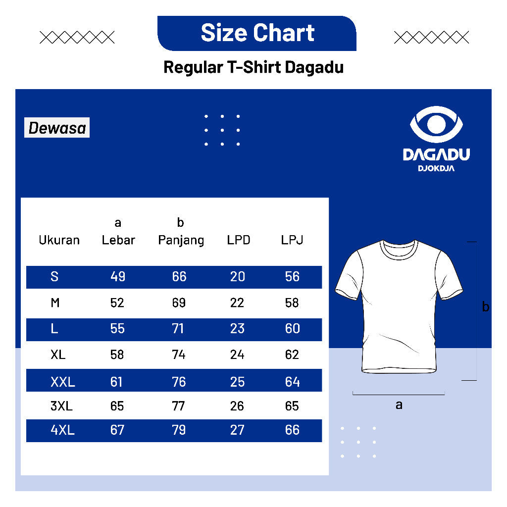 Dagadu Kaos Pria Lengan Pendek Reguler Custom Pejuang Body Goal