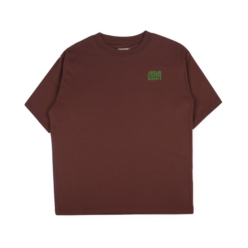 T-shirt Oversize Merch Jogja Coffee Week #5 x Dagadu Pait Yo Pait - Deep Mahogany