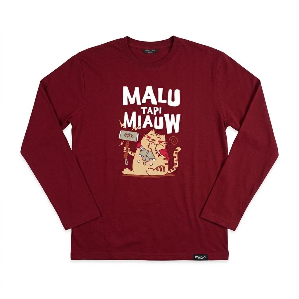 Dagadu Kaos Pria Lengan Panjang Reguler Maluw Cotton Combed 24S