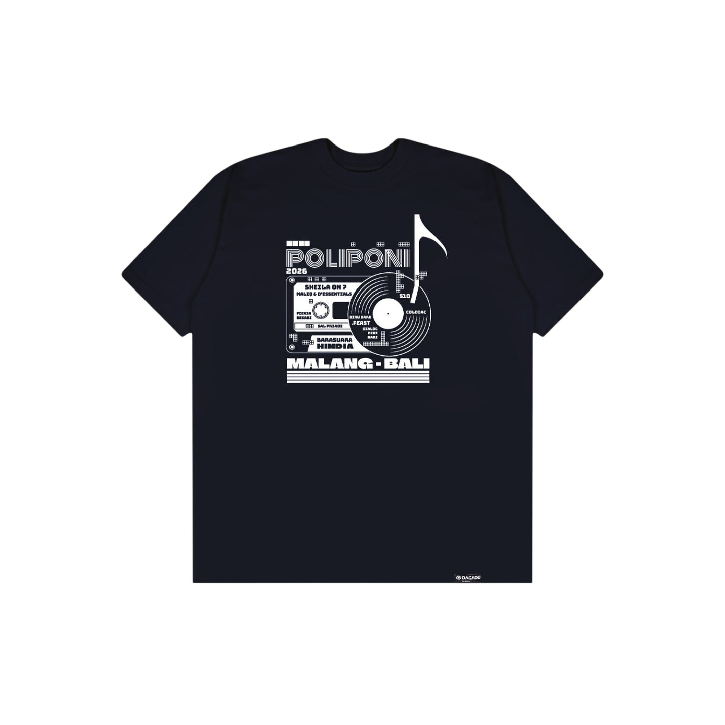 Kaos Regular Official Merch Poliponi x Dagadu - Kaset 2026