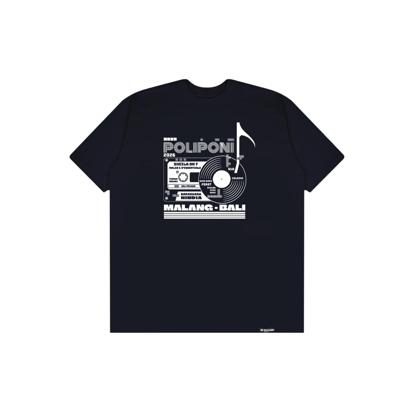 Kaos Regular Official Merch Poliponi x Dagadu - Kaset 2026