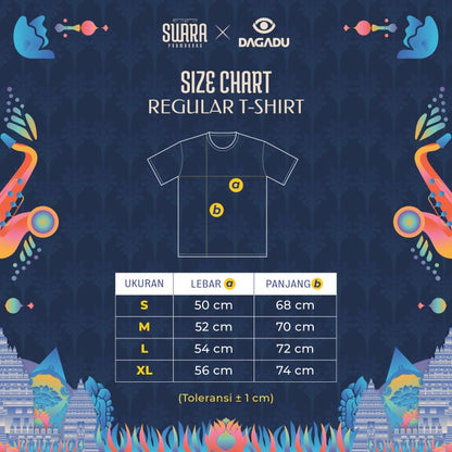 Dagadu Official Merch Swara Prambanan 2024 Kaos Swara Line Up - Hitam