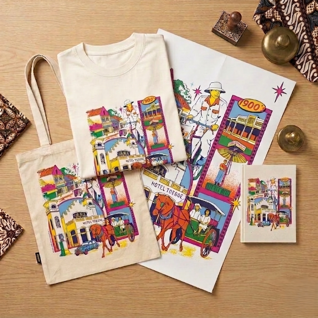 Dagadu Bundling Exclusive Malioboro 1900 (T-Shirt, Totebag, Blocknote, Poster)
