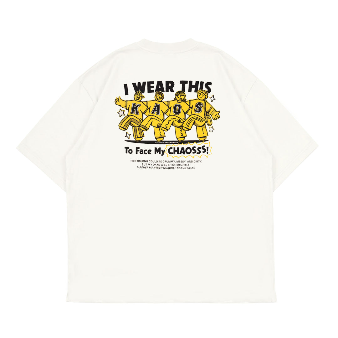 Dagadu T-Shirt Oversize Kaos Chaos | Kaos Lengan Pendek Pria Wanita | Cotton Interlock