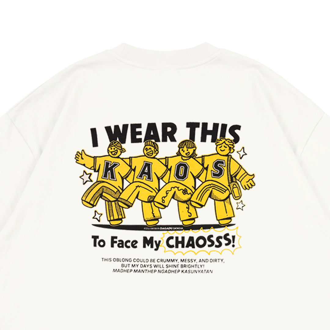 Dagadu T-Shirt Oversize Kaos Chaos | Kaos Lengan Pendek Pria Wanita | Cotton Interlock