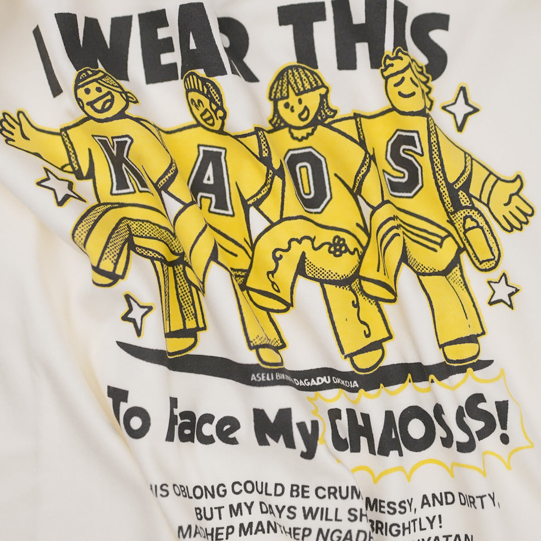 Dagadu T-Shirt Oversize Kaos Chaos | Kaos Lengan Pendek Pria Wanita | Cotton Interlock