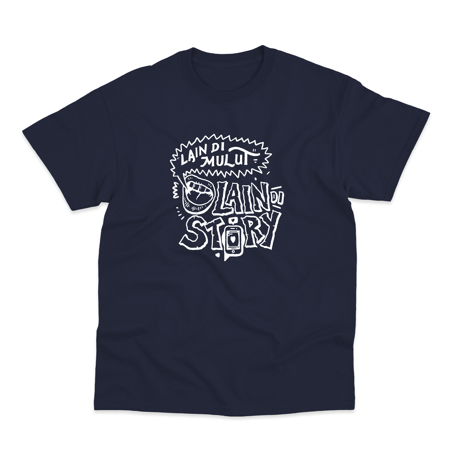 Kaos Dagadu - Lain di mulut lain di story - Dongker