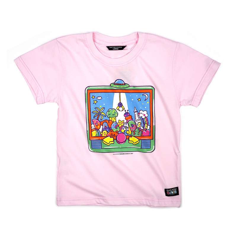 Dagadu Kaos Anak Usia 0-7 Tahun Claw Machine - Baby Pink