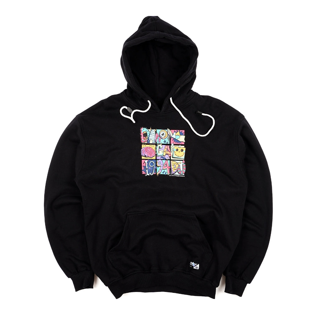 Dagadu Lengan Panjang Hoodie Monster - Hitam