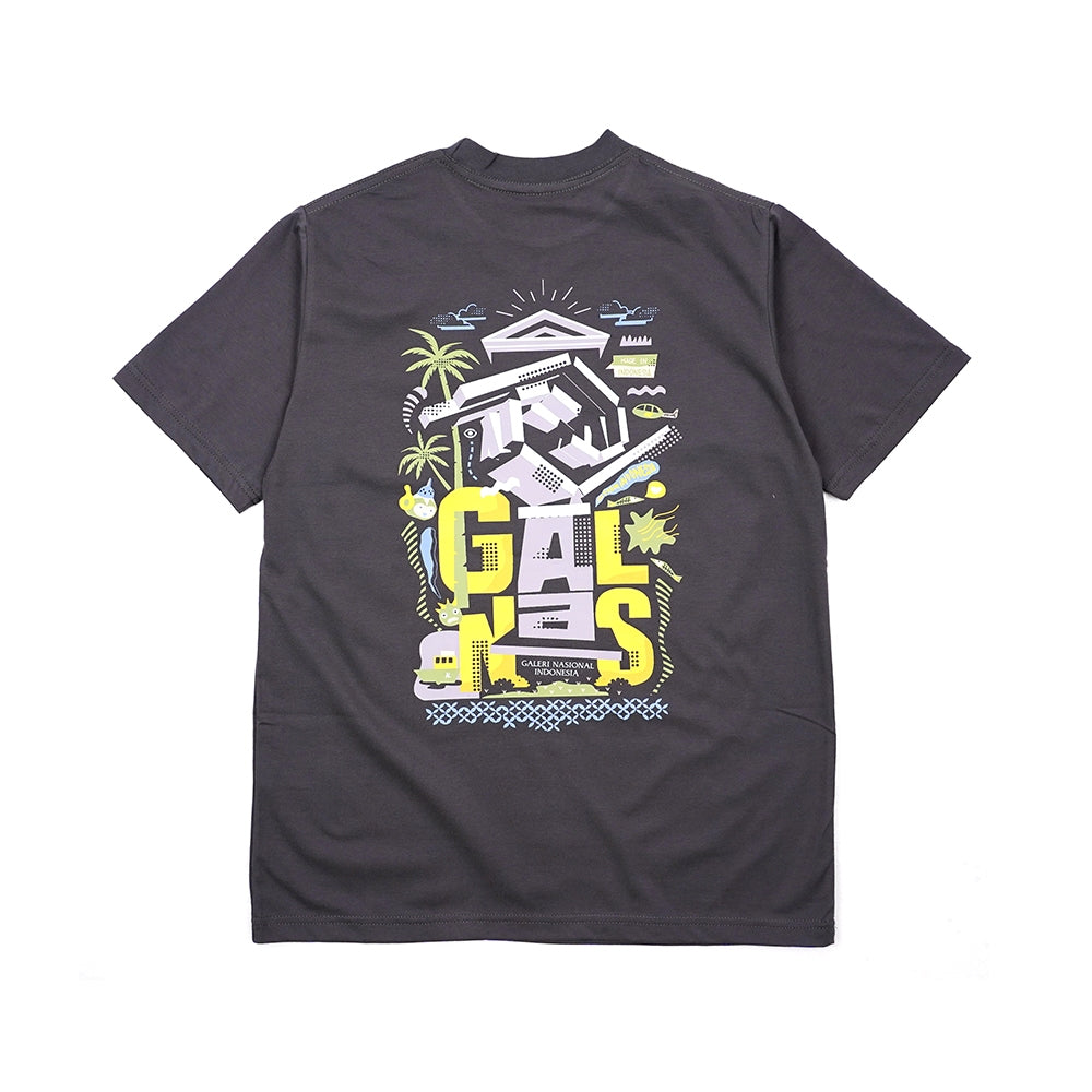 Dagadu Official Merch Galeri Nasional Kaos GalNas - Charcoal