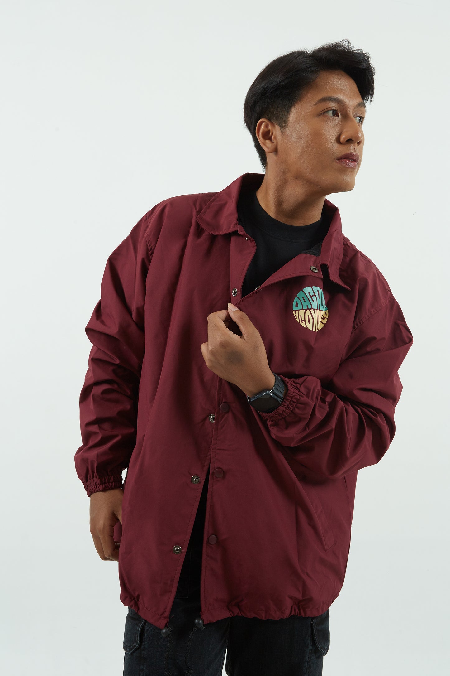 Dagadu Coach Jacket Ritting - Deep Maroon