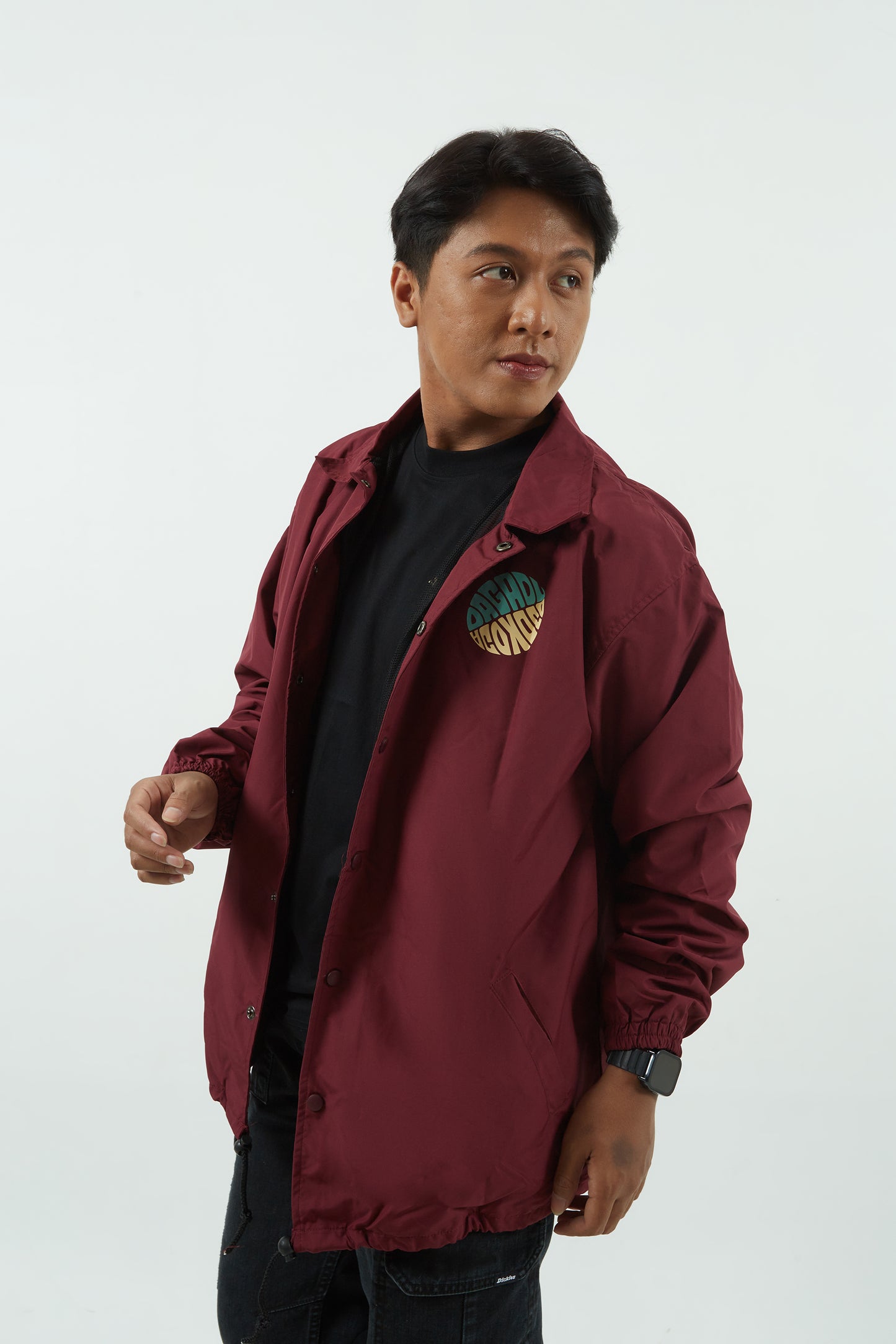 Dagadu Coach Jacket Ritting - Deep Maroon