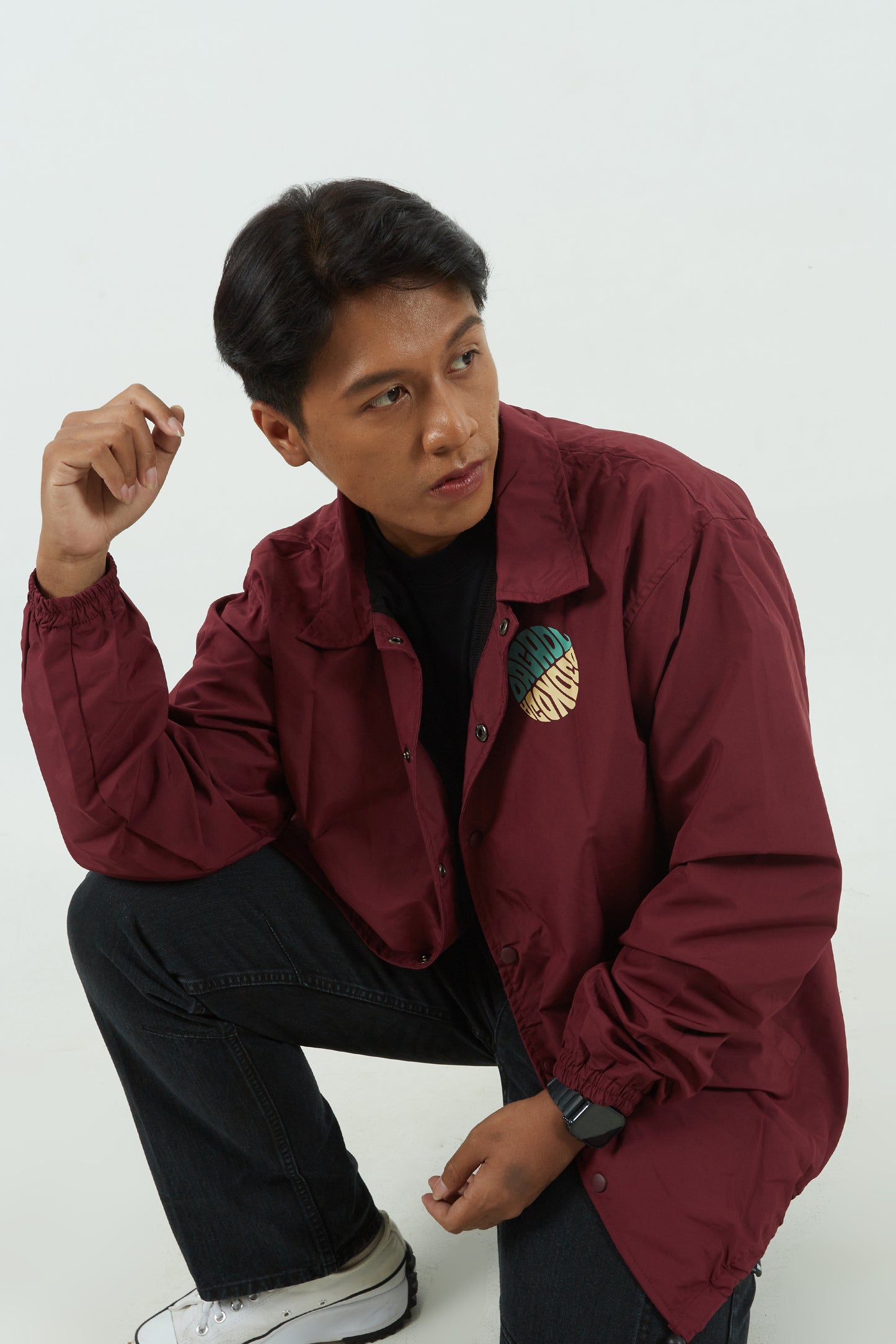 Dagadu Coach Jacket Ritting - Deep Maroon