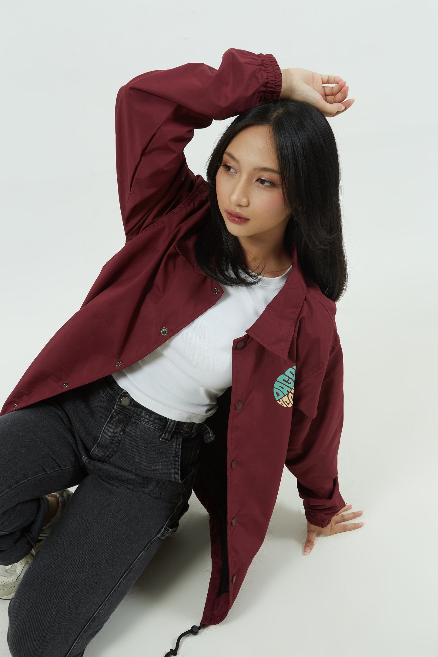 Dagadu Coach Jacket Ritting - Deep Maroon