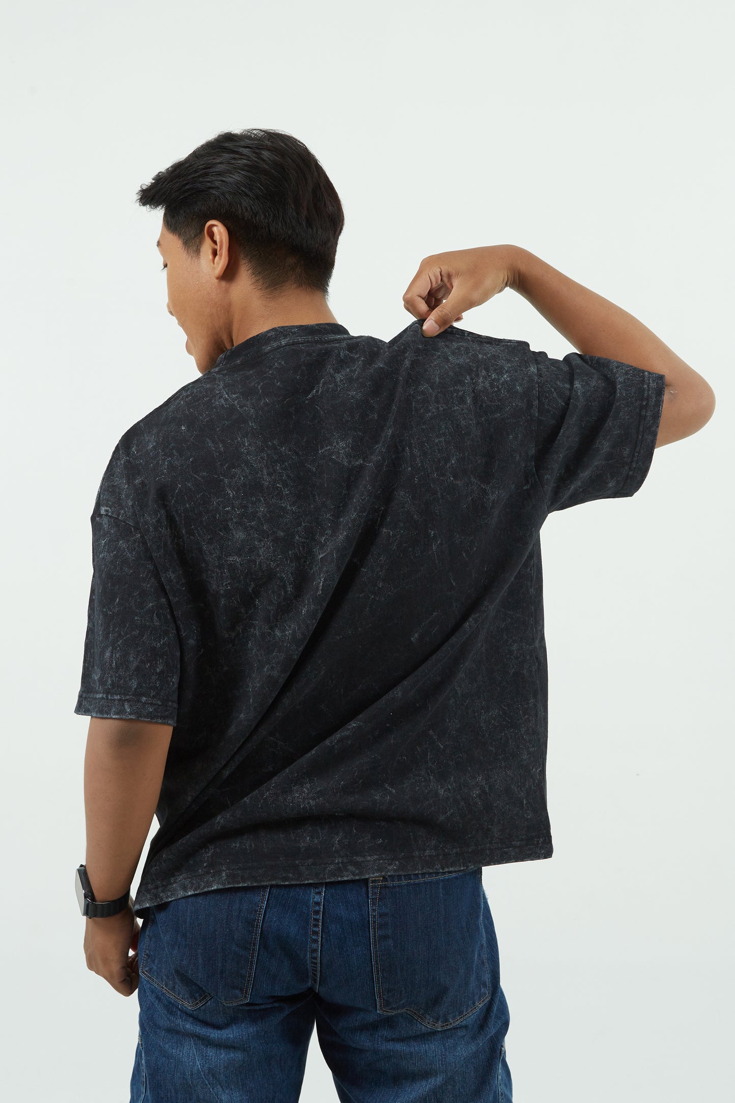 Dagadu Kaos Boxy Washed  Kerja Akeh - Black