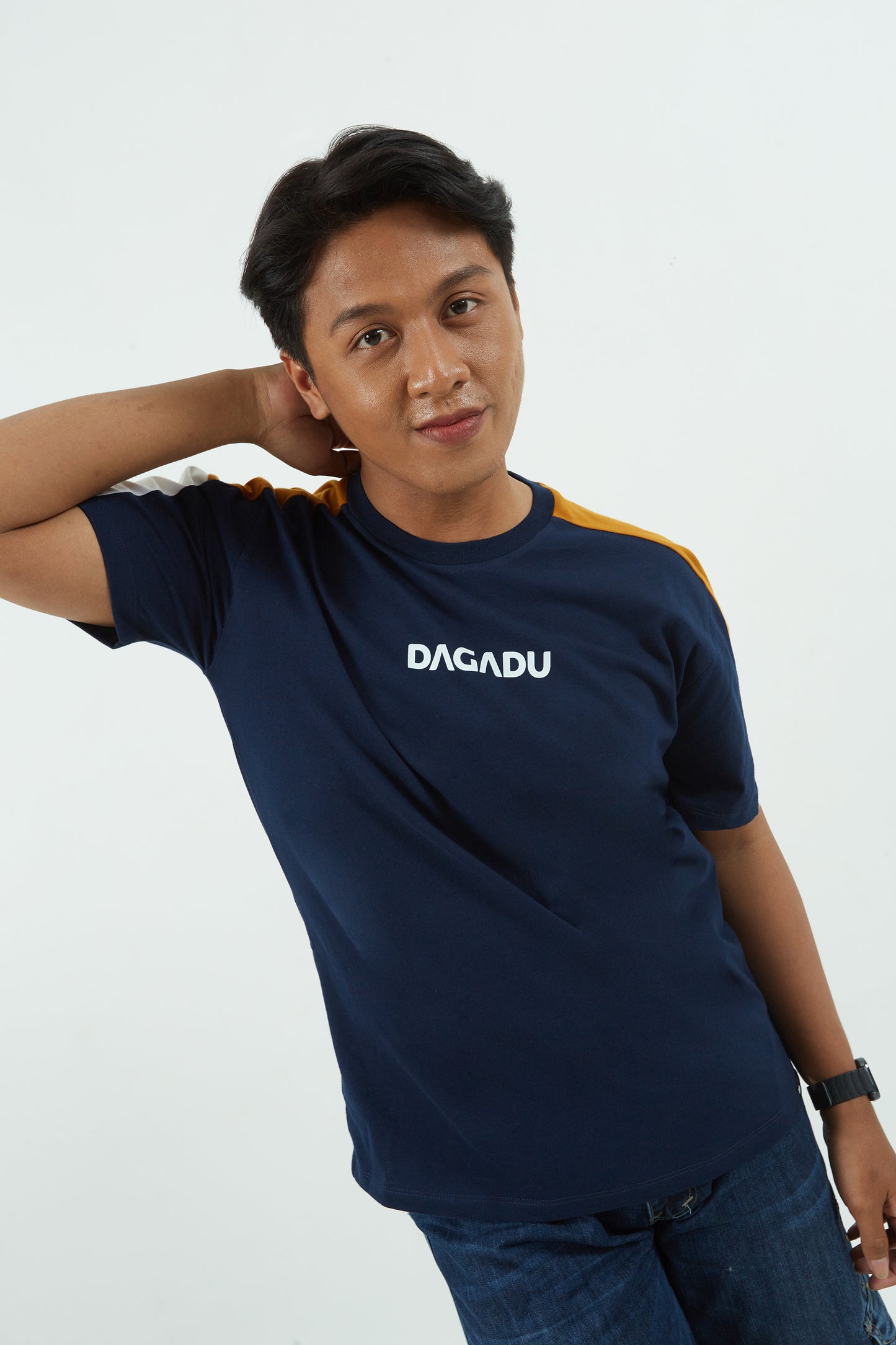 Dagadu Kaos Navy Sleeve Cut & Sew