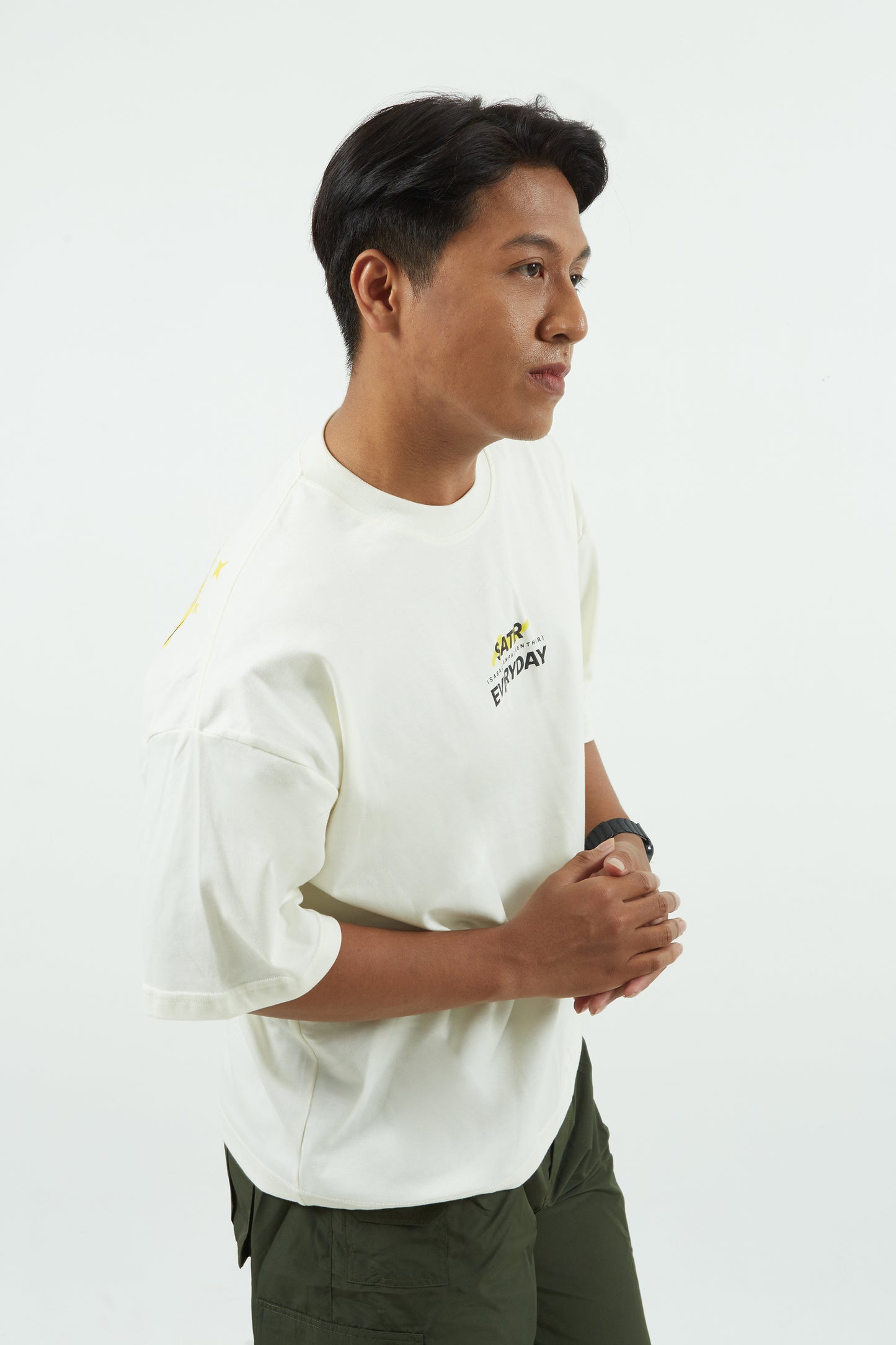 Dagadu Kaos Boxy Satir Everyday - Off White
