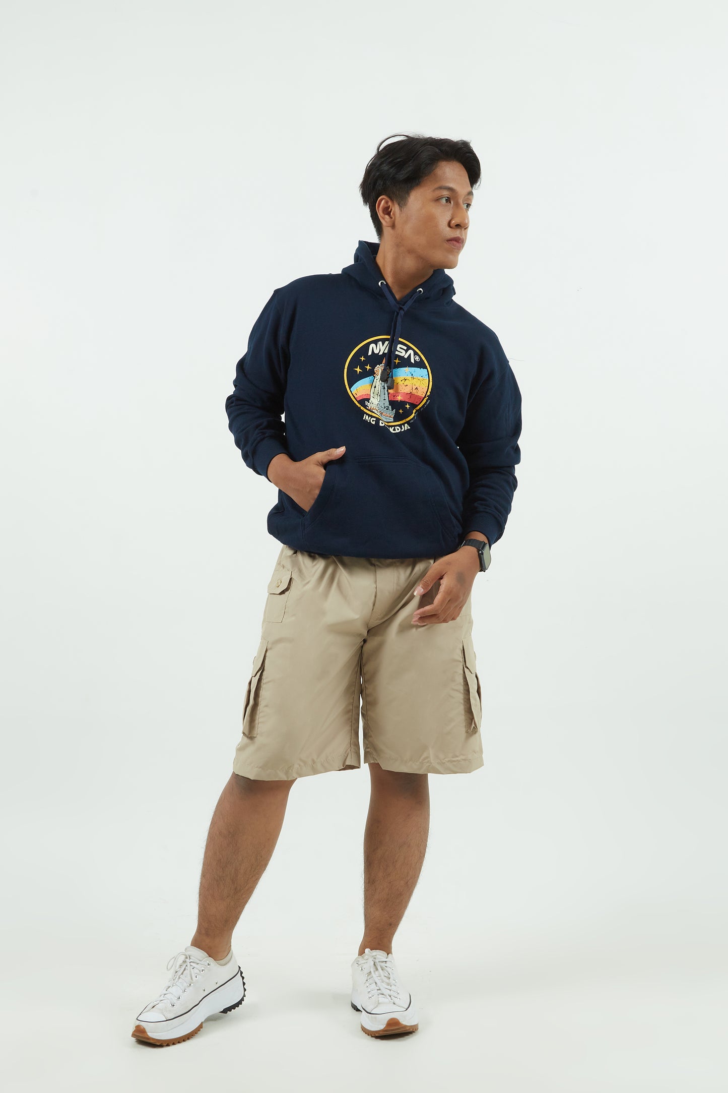 Dagadu Lengan Panjang Hoodie Nyasar - Navy