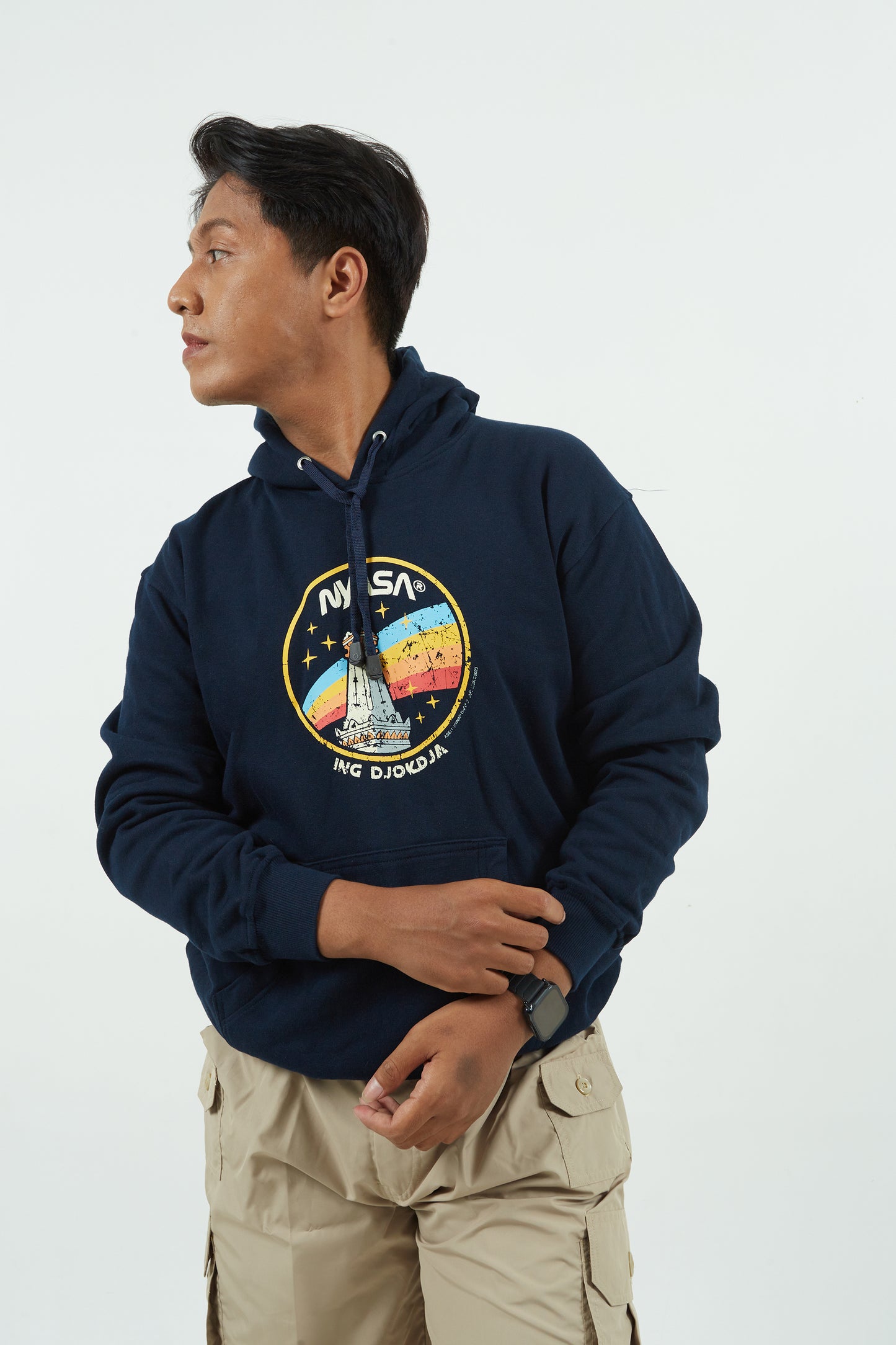 Dagadu Lengan Panjang Hoodie Nyasar - Navy