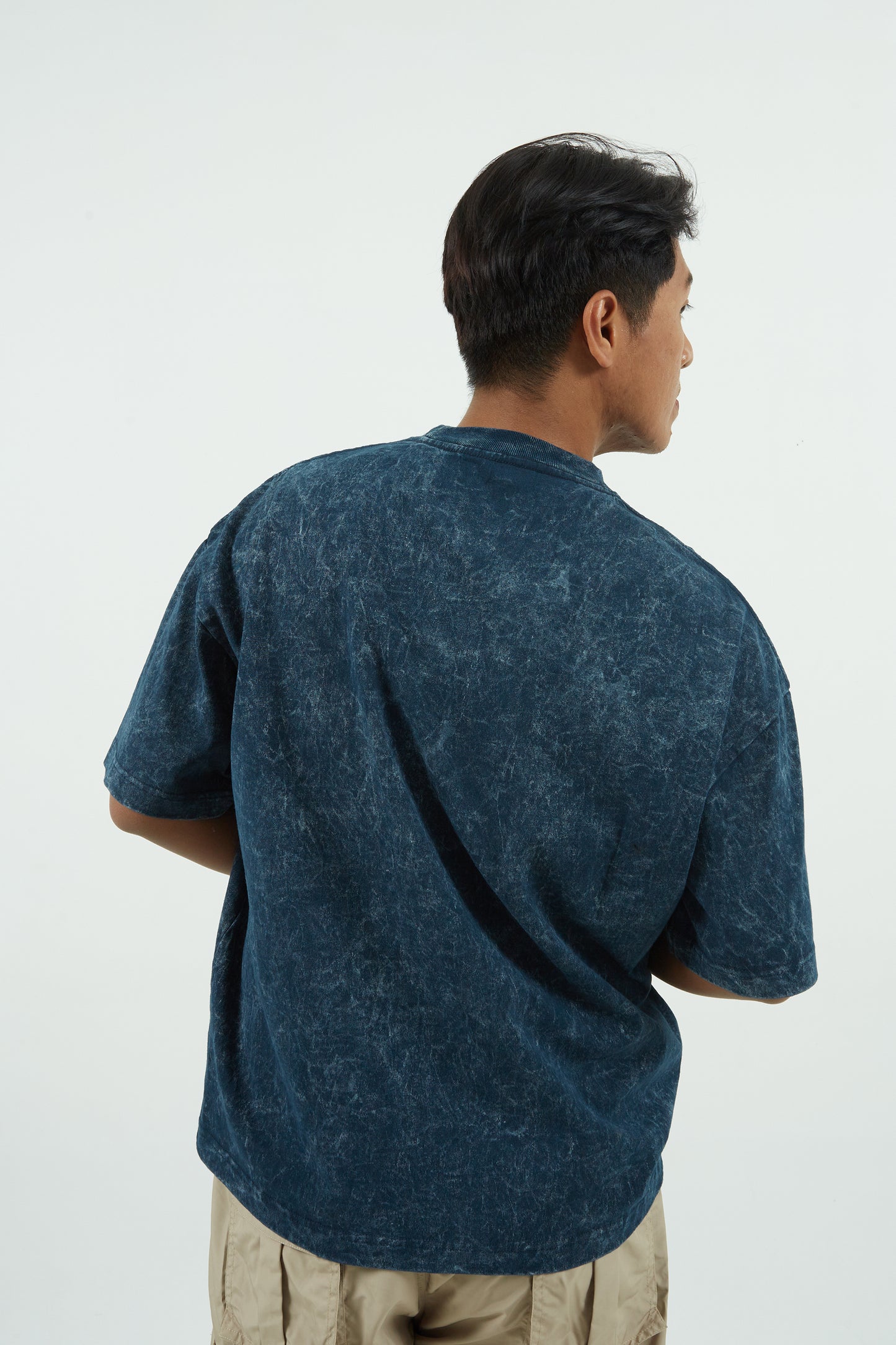 Dagadu Kaos Boxy Washed 3 Orang - Navy