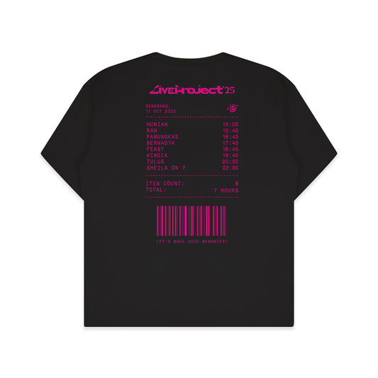 Boxy T-shirt Merch Live Project x Dagadu Livepro Nota - Hitam