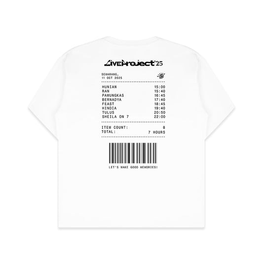 Boxy T-shirt Merch Live Project x Dagadu Livepro Nota - Off White