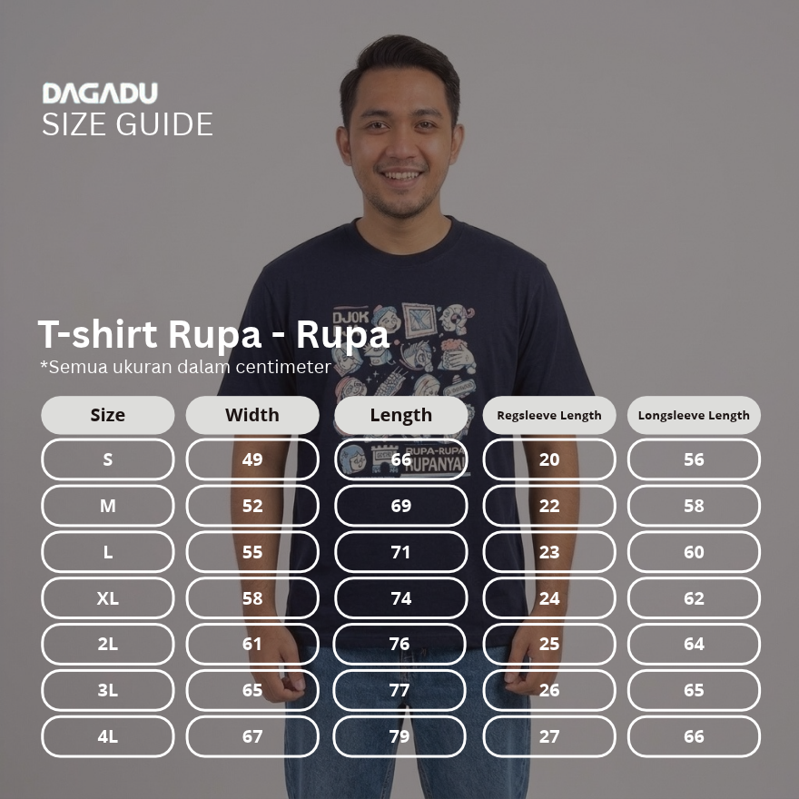 Dagadu T-Shirt Regular Rupa-Rupa | Kaos Lengan Pendek Pria Wanita | Cotton Combed