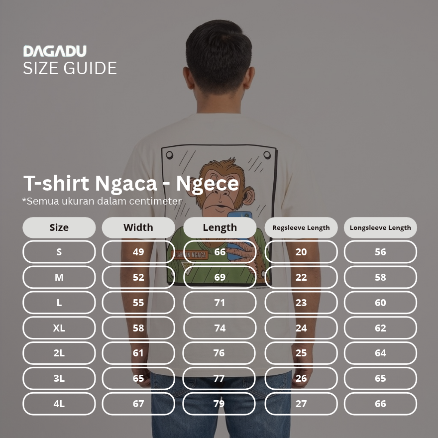 Dagadu Kaos Pria Lengan Pendek Reguler Ngaca Ngece Cotton Interlock 40d