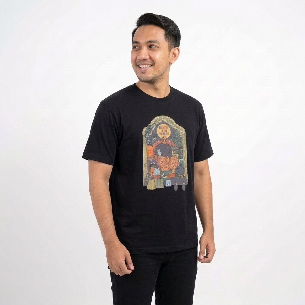 Dagadu Kaos Pria Lengan Pendek Reguler Malioboro Mas Cotton Combed 24S