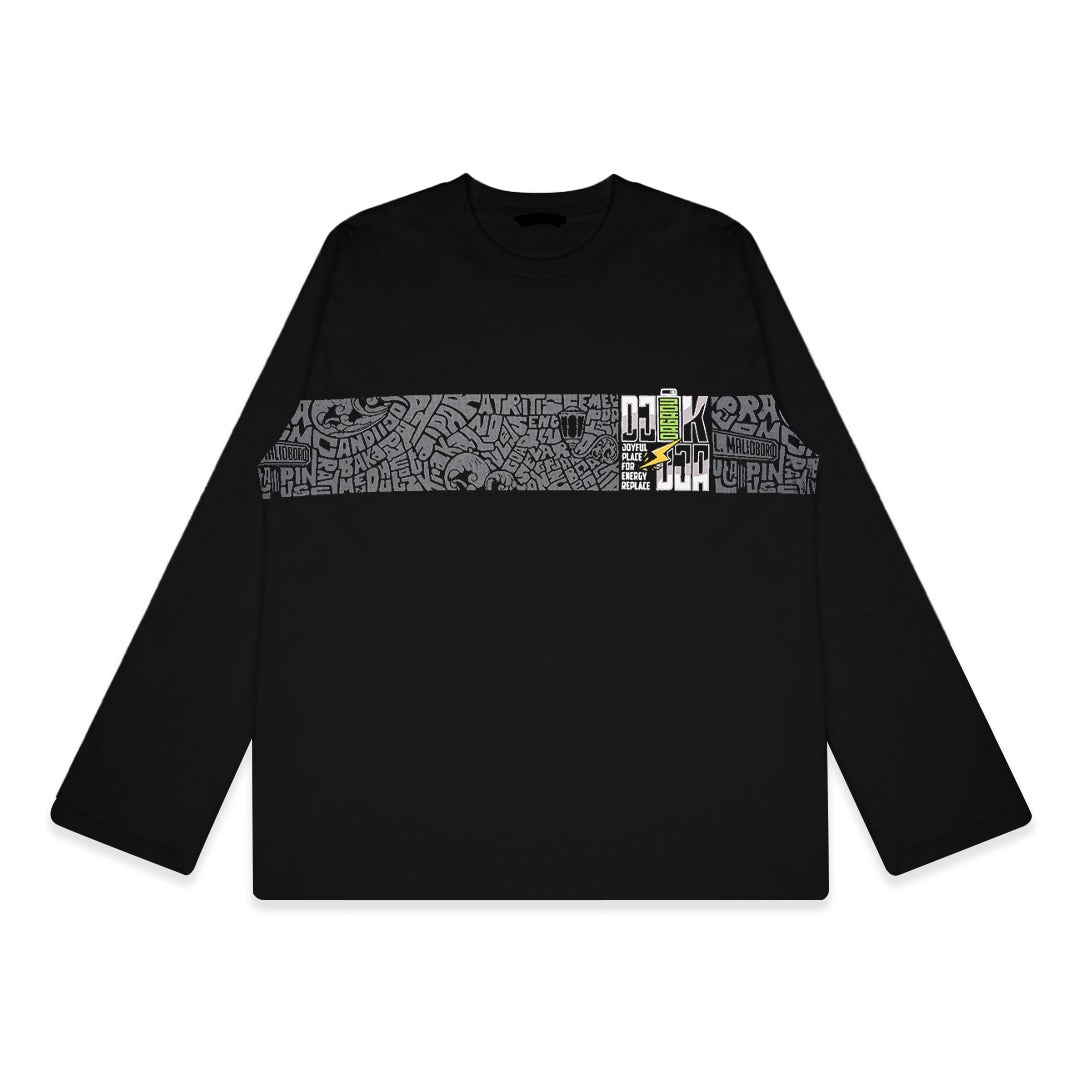 Dagadu T-Shirt Long Sleeve Battery | Kaos Lengan Panjang Pria Wanita | Cotton Combed