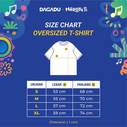 Dagadu Official Merch Merona 2025 Kaos Oversize - Off White