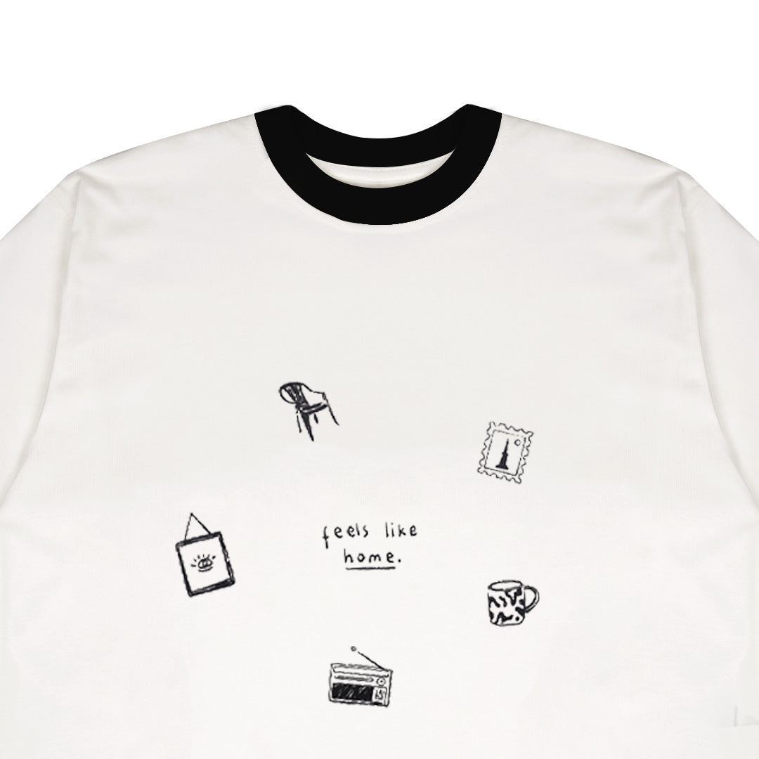 Dagadu Kaos Pria Lengan Pendek Ringer Tee Like Home Cotton Combed 24S